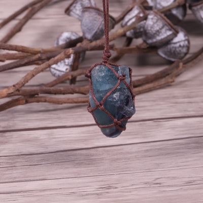 Dream Crystal Blue Fluorite Rope Necklace