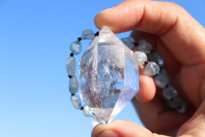 Crystal Quartz & Tumbled Gemstone Necklace