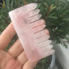 Natural  Rose Quartz Crystal Comb
